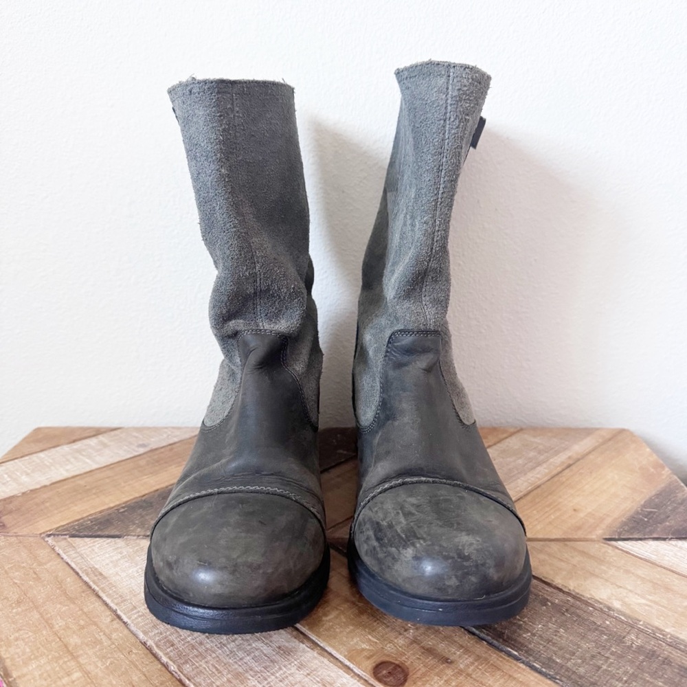 Sorel Major Moto Pull On Gray and Black Combat Boots - Picture 10 of 14